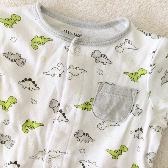 Little Me Infant Dinosaur print onesie sleeper. Size 9M - Picture 3 of 5